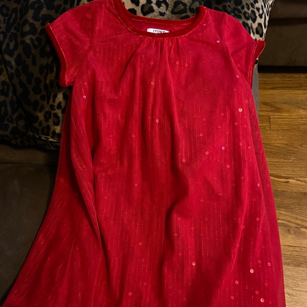Girls red sequin dress